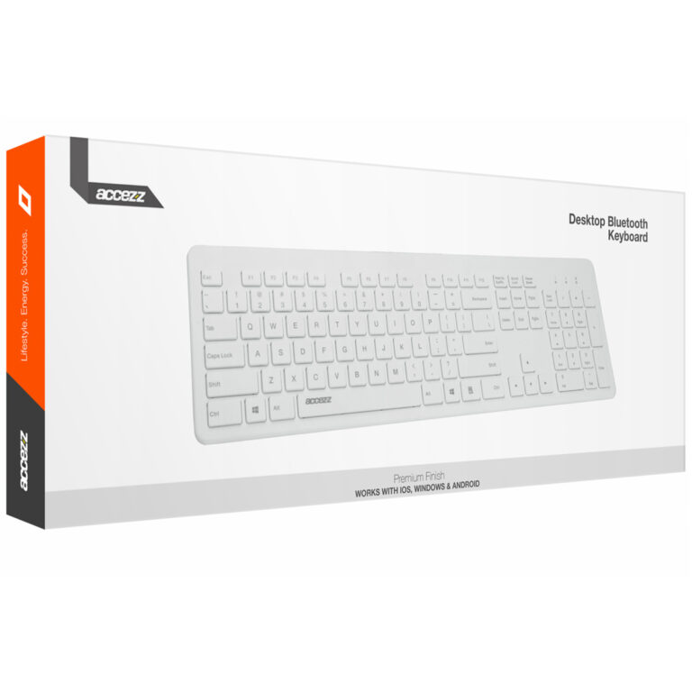 Accezz Premium Desktop QWERTY Bluetooth Keyboard - Wit - Afbeelding 9