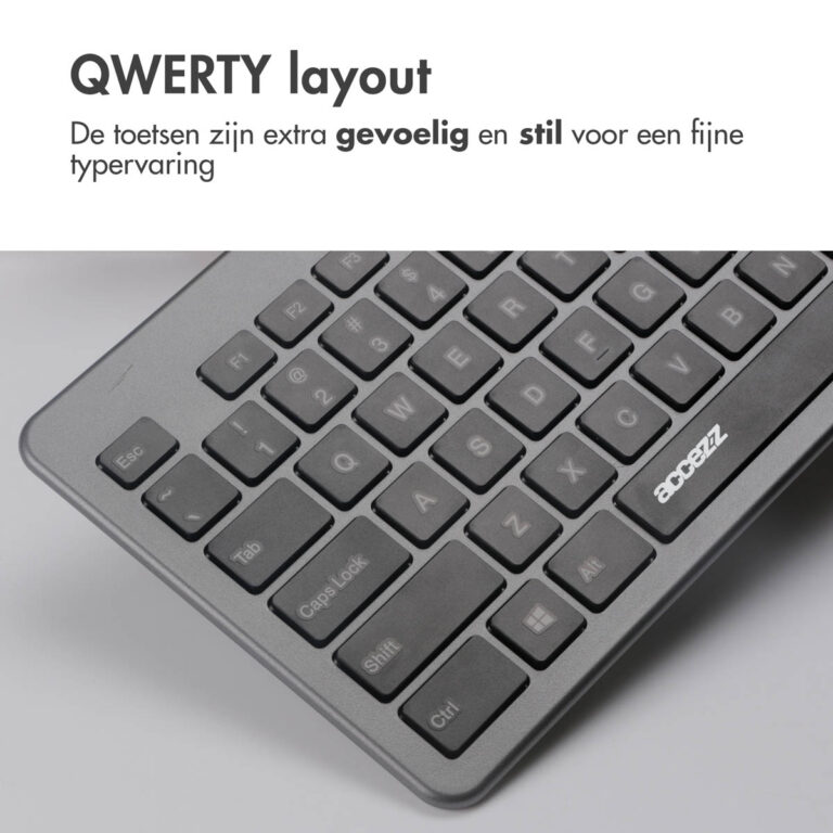 Accezz Premium Desktop QWERTY Bluetooth Keyboard - Grijs - Afbeelding 5