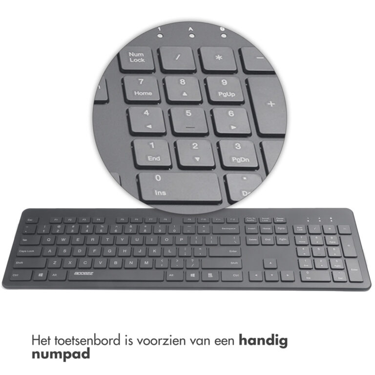 Accezz Premium Desktop QWERTY Bluetooth Keyboard - Grijs - Afbeelding 4
