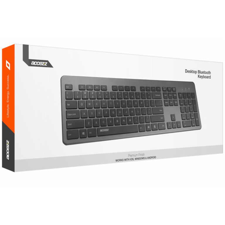 Accezz Premium Desktop QWERTY Bluetooth Keyboard - Grijs - Afbeelding 9
