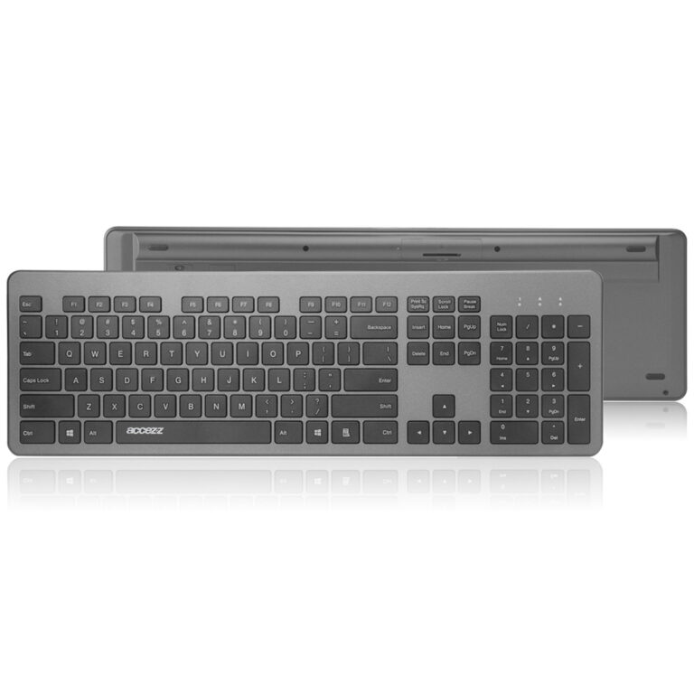 Accezz Premium Desktop QWERTY Bluetooth Keyboard - Grijs - Afbeelding 8