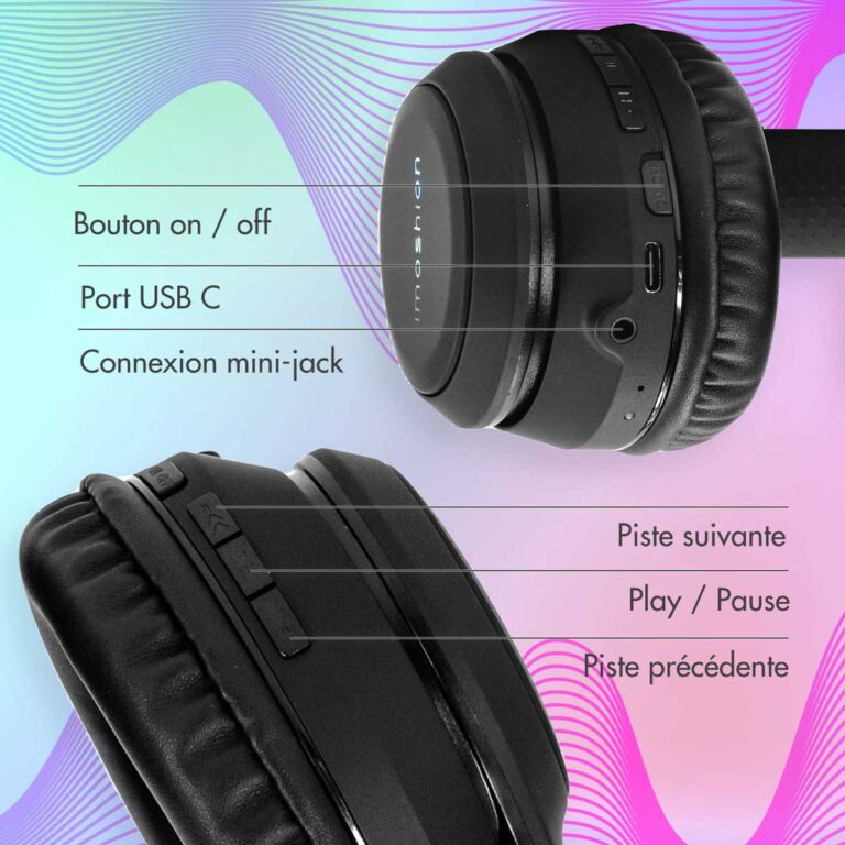 imoshion Draadloze Kinderkoptelefoon LED Light Cat Ear - Met AUX kabel - Zwart - Afbeelding 8