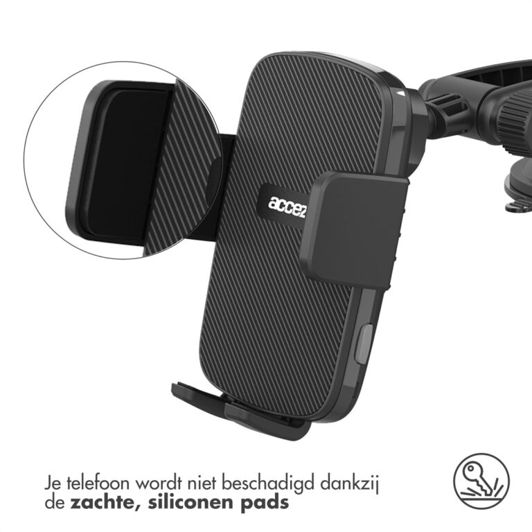 Accezz Telefoonhouder auto - Draadloze oplader - Dashboard en voorruit - Zwart - Afbeelding 4