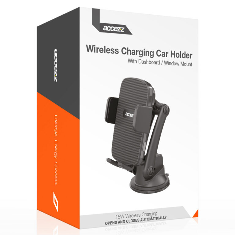 Accezz Telefoonhouder auto - Draadloze oplader - Dashboard en voorruit - Zwart - Afbeelding 2