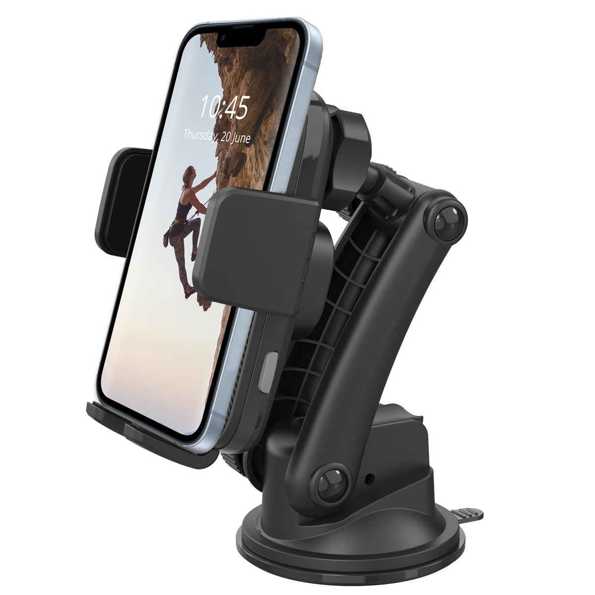 Accezz Telefoonhouder auto – Draadloze oplader – Dashboard en voorruit – Zwart
