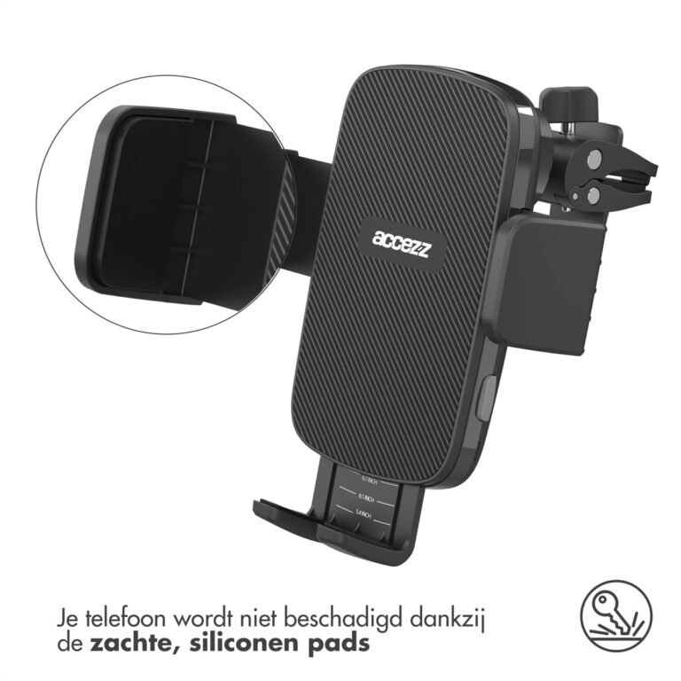 Accezz Telefoonhouder auto - Draadloze oplader - Ventilatierooster - Zwart - Afbeelding 5