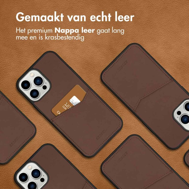 Accezz Premium Leather Card Slot Backcover Apple iPhone 13 Pro Max - Bruin - Afbeelding 8