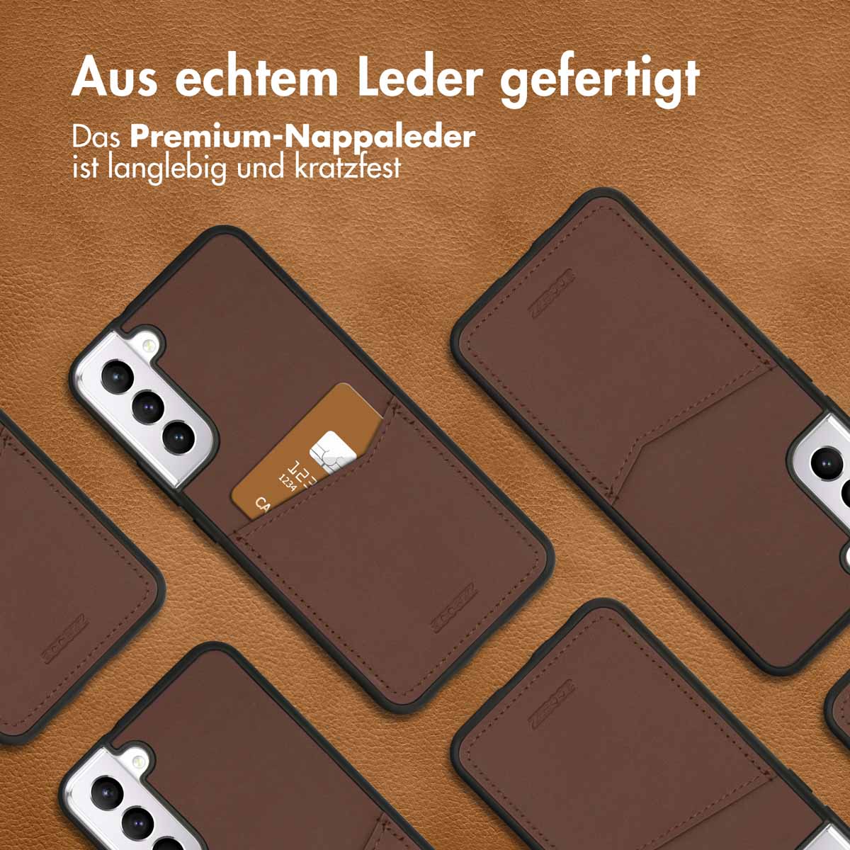 Accezz Premium Leather Card Slot Backcover Samsung Galaxy S22 Plus - Bruin - Afbeelding 6