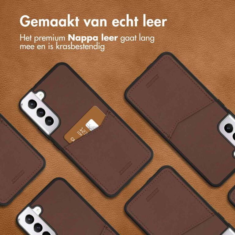 Accezz Premium Leather Card Slot Backcover Samsung Galaxy S22 Plus - Bruin - Afbeelding 9