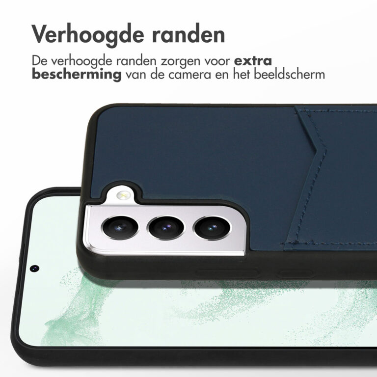 Accezz Premium Leather Card Slot Backcover Samsung Galaxy S22 Plus - Donkerblauw - Afbeelding 10