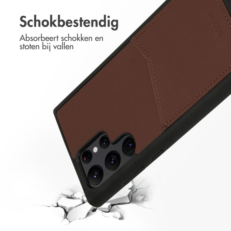 Accezz Premium Leather Card Slot Backcover Samsung Galaxy S22 Ultra - Bruin - Afbeelding 8