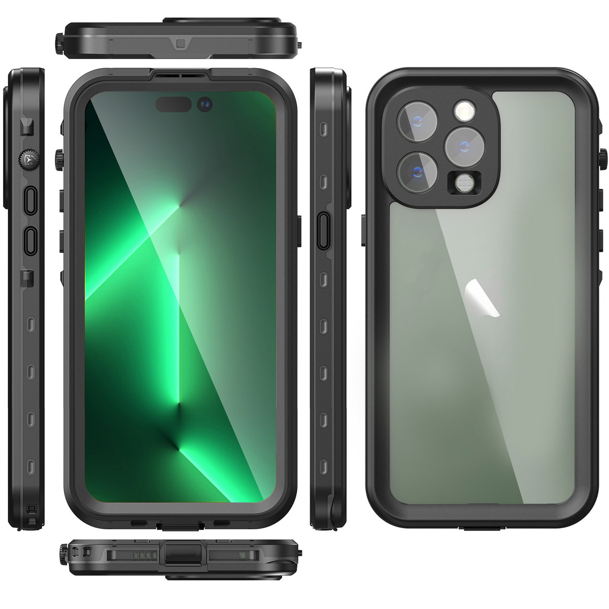 Redpepper Dot Plus Waterproof Backcover Apple iPhone 14 Pro Max - Zwart - Afbeelding 5