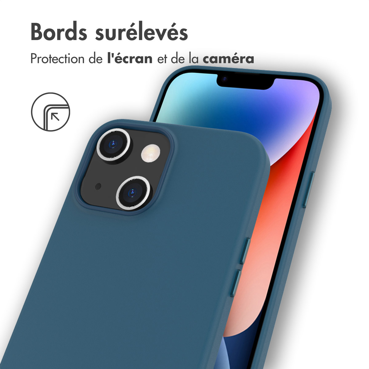 Accezz Leather Backcover met MagSafe Apple iPhone 14 Plus - Donkerblauw - Afbeelding 7