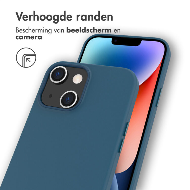 Accezz Leather Backcover met MagSafe Apple iPhone 14 Plus - Donkerblauw - Afbeelding 9