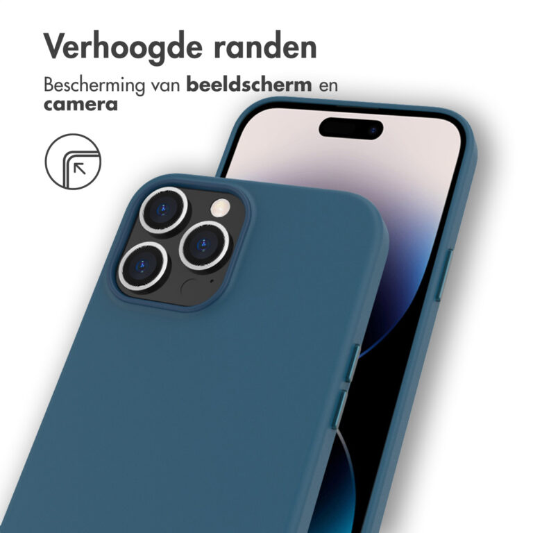 Accezz Leather Backcover met MagSafe Apple iPhone 14 Pro Max - Donkerblauw - Afbeelding 9