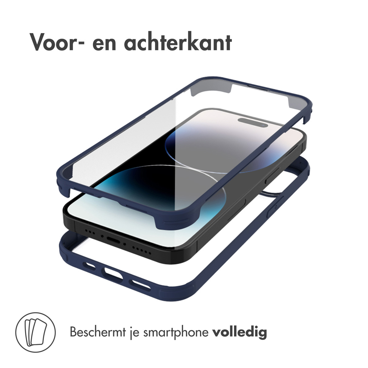 Accezz 360° Full Protective Cover Apple iPhone 14 Pro Max - Blauw - Afbeelding 5