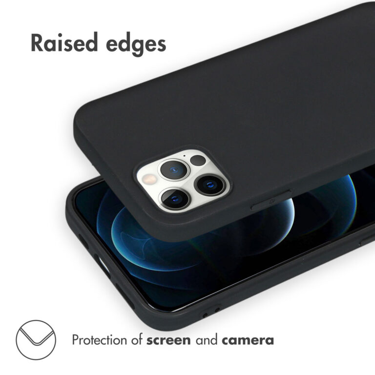 Accezz Color Backcover Apple iPhone 12 (Pro) - Zwart - Afbeelding 2