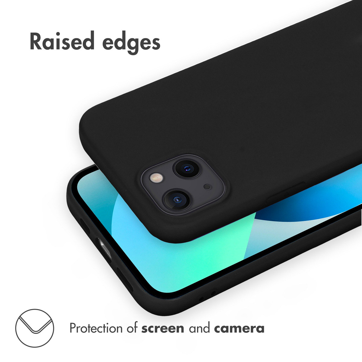 Accezz Color Backcover Apple iPhone 13 - Zwart - Afbeelding 2