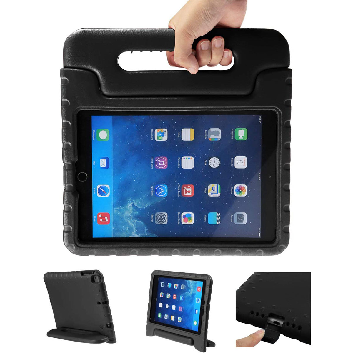Accezz Kidsproof Backcover met handvat Apple iPad 6 (2018) 9.7 inch / iPad 5 (2017) 9.7 inch – Zwart
