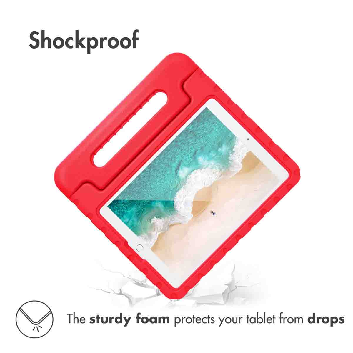 Accezz Kidsproof Backcover met handvat Apple iPad 9 (2021) 10.2 inch / iPad 8 (2020) 10.2 inch / iPad 7 (2019) 10.2 inch - Rood - Afbeelding 2