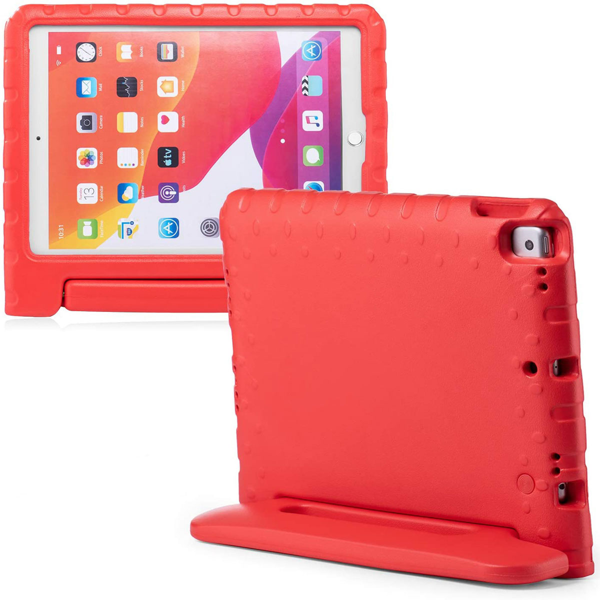 Accezz Kidsproof Backcover met handvat Apple iPad 9 (2021) 10.2 inch / iPad 8 (2020) 10.2 inch / iPad 7 (2019) 10.2 inch – Rood