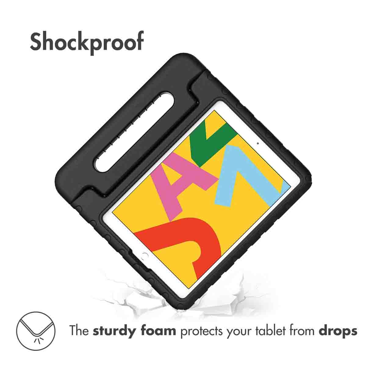 Accezz Kidsproof Backcover met handvat Apple iPad 9 (2021) 10.2 inch / iPad 8 (2020) 10.2 inch / iPad 7 (2019) 10.2 inch - Zwart - Afbeelding 2