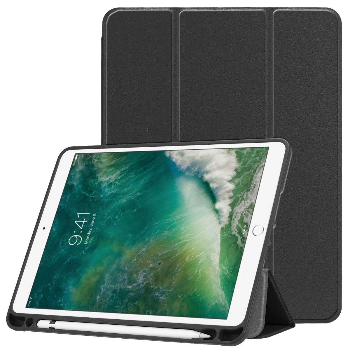 Accezz Trifold Bookcase Apple iPad 6 (2018) 9.7 inch / iPad 5 (2017) 9.7 inch / Air 2 (2014)/Air 1 (2013) – Zwart
