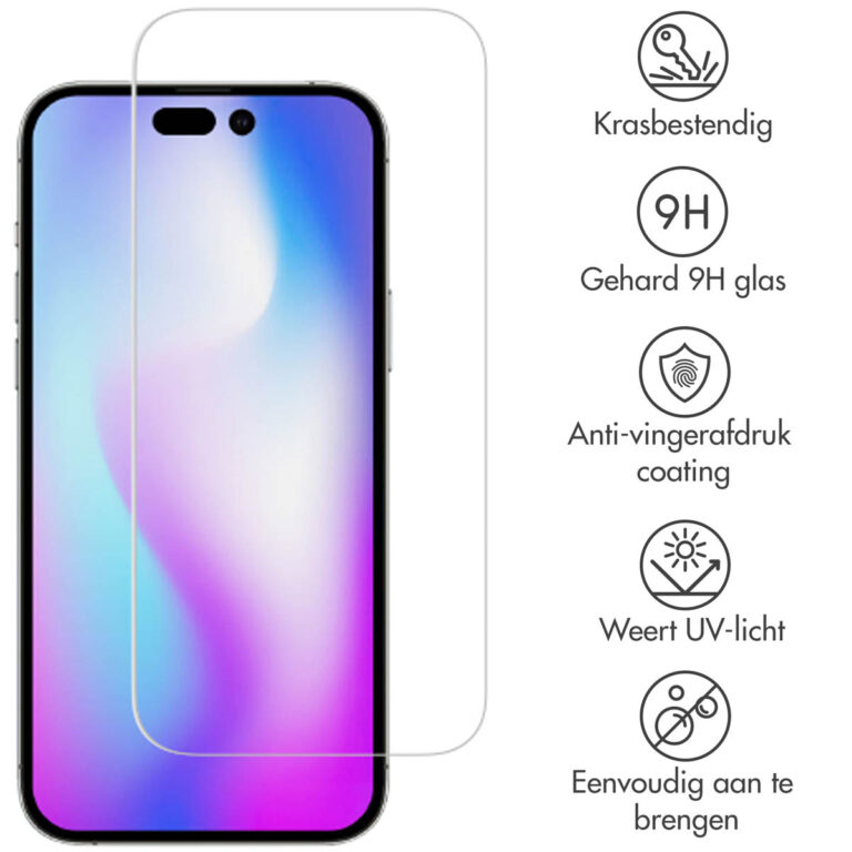 Selencia Gehard Glas Screenprotector Apple iPhone 14 Pro - Afbeelding 2