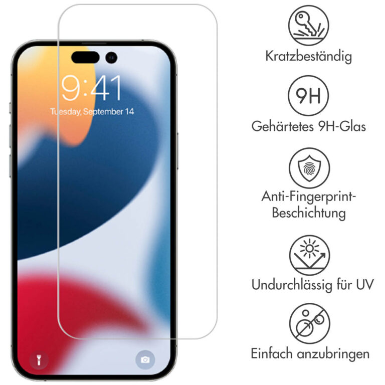 Selencia Gehard Glas Screenprotector Apple iPhone 14 Pro Max - Afbeelding 4