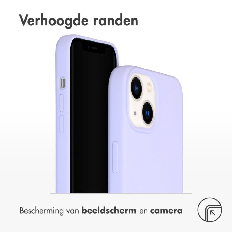 Accezz Liquid Silicone Backcover Apple iPhone 14 - Paars - Afbeelding 5