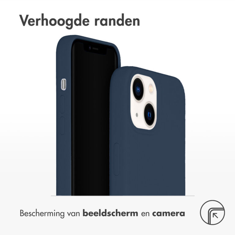 Accezz Liquid Silicone Backcover Apple iPhone 14 - Donkerblauw - Afbeelding 2