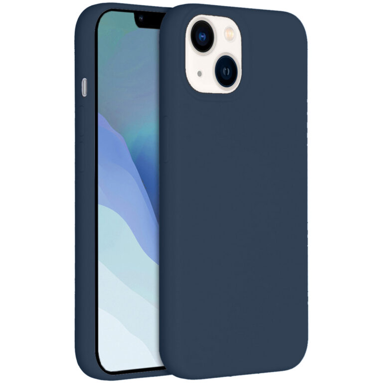Accezz Liquid Silicone Backcover Apple iPhone 14 - Donkerblauw - Afbeelding 4