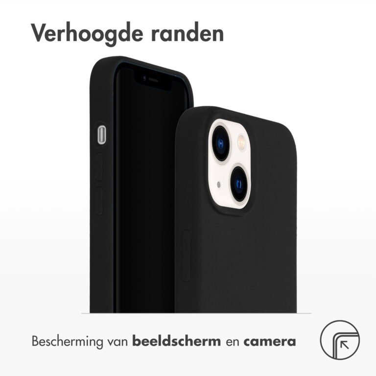 Accezz Liquid Silicone Backcover Apple iPhone 14 - Zwart - Afbeelding 2
