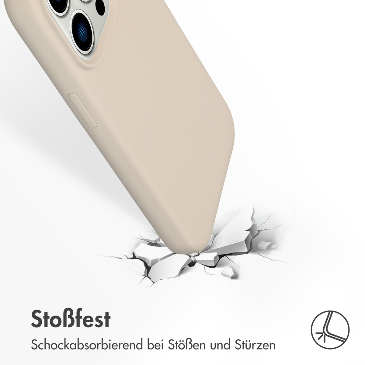 Accezz Liquid Silicone Backcover Apple iPhone 14 Pro - Stone - Afbeelding 4