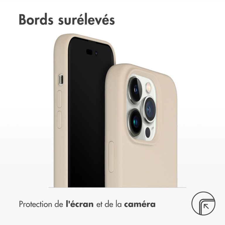 Accezz Liquid Silicone Backcover Apple iPhone 14 Pro - Stone - Afbeelding 5