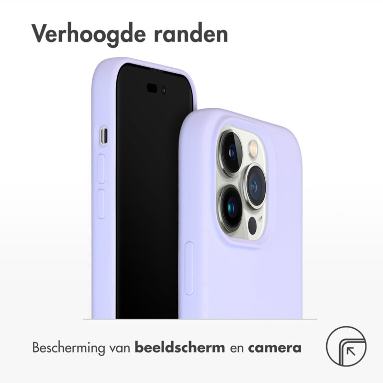 Accezz Liquid Silicone Backcover Apple iPhone 14 Pro - Paars - Afbeelding 5