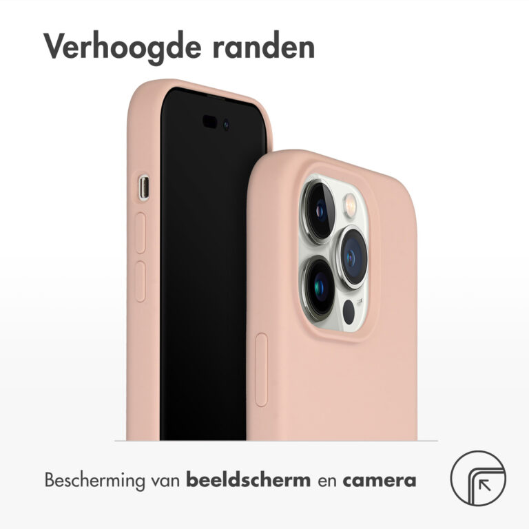 Accezz Liquid Silicone Backcover Apple iPhone 14 Pro - Roze - Afbeelding 3