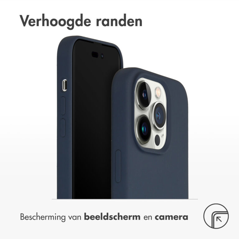 Accezz Liquid Silicone Backcover Apple iPhone 14 Pro - Donkerblauw - Afbeelding 2
