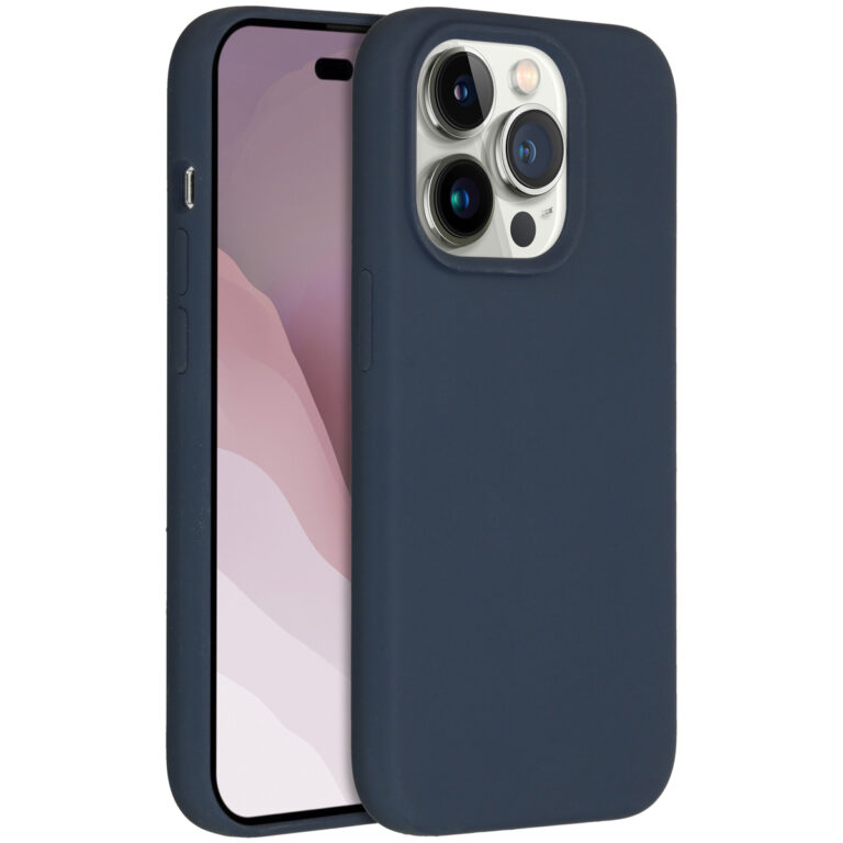 Accezz Liquid Silicone Backcover Apple iPhone 14 Pro - Donkerblauw - Afbeelding 4