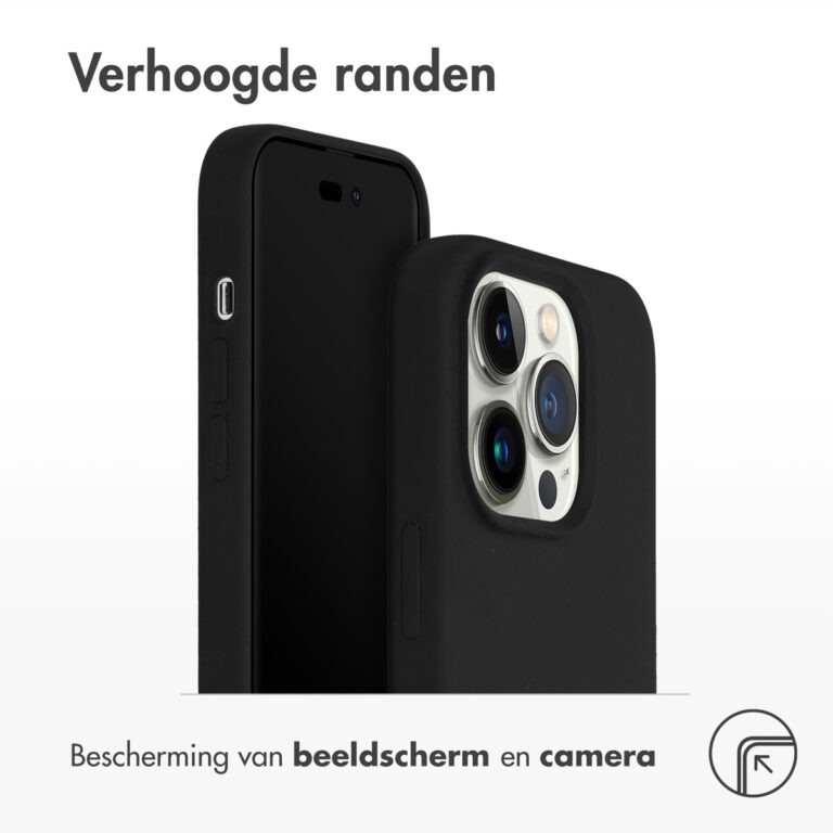 Accezz Liquid Silicone Backcover Apple iPhone 14 Pro - Zwart - Afbeelding 2