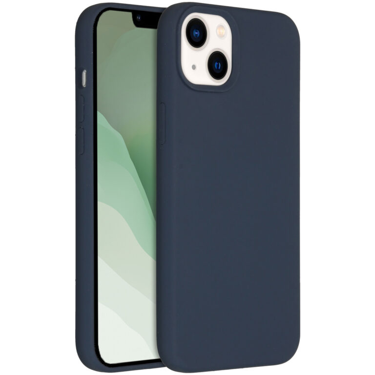 Accezz Liquid Silicone Backcover Apple iPhone 14 Plus - Donkerblauw - Afbeelding 4
