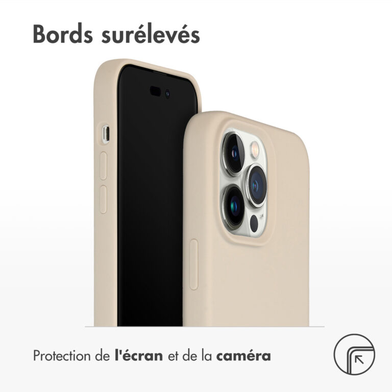 Accezz Liquid Silicone Backcover Apple iPhone 14 Pro Max - Stone - Afbeelding 5
