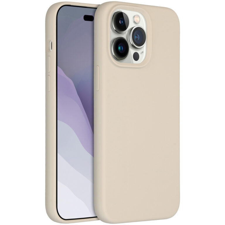 Accezz Liquid Silicone Backcover Apple iPhone 14 Pro Max - Stone - Afbeelding 4