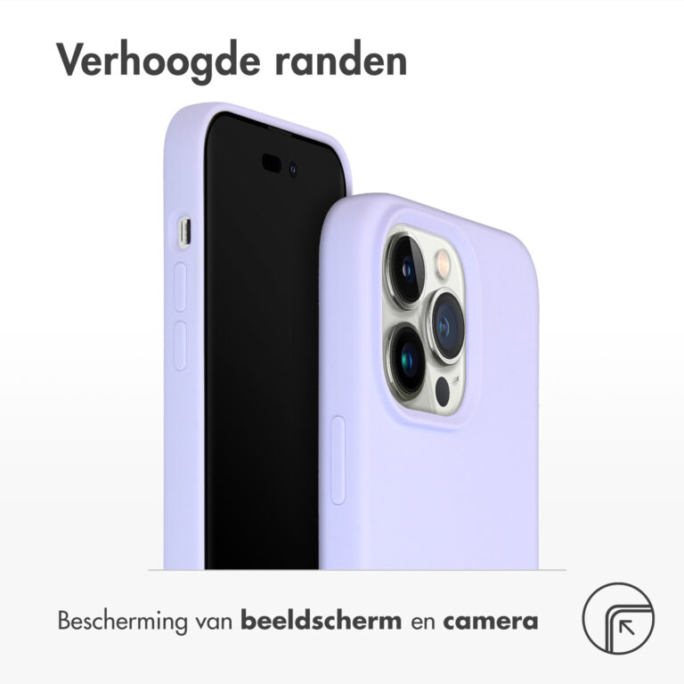 Accezz Liquid Silicone Backcover Apple iPhone 14 Pro Max - Paars - Afbeelding 5