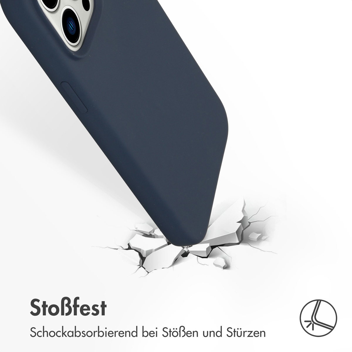 Accezz Liquid Silicone Backcover Apple iPhone 14 Pro Max - Donkerblauw - Afbeelding 4