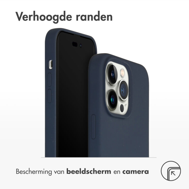 Accezz Liquid Silicone Backcover Apple iPhone 14 Pro Max - Donkerblauw - Afbeelding 2