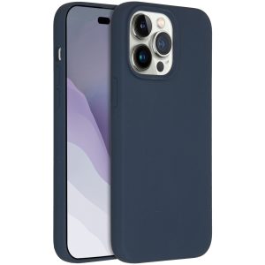 Accezz Liquid Silicone Backcover Apple iPhone 14 Pro Max - Donkerblauw