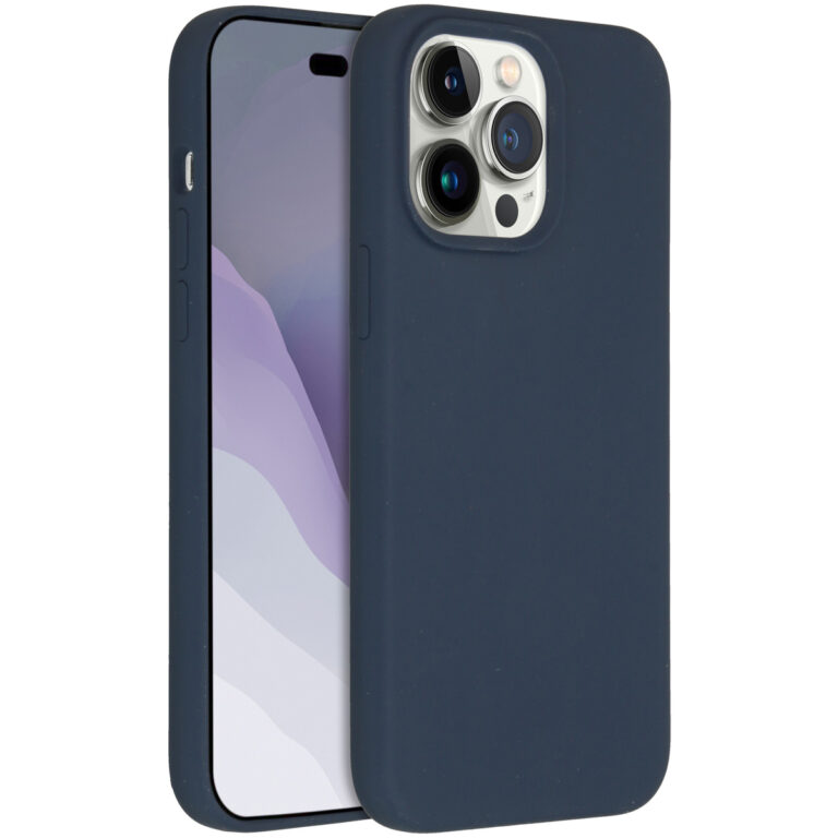Accezz Liquid Silicone Backcover Apple iPhone 14 Pro Max - Donkerblauw - Afbeelding 4