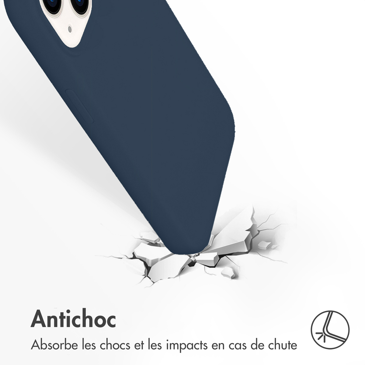 Accezz Liquid Silicone Backcover met MagSafe Apple iPhone 14 / 13 - Donkerblauw - Afbeelding 6