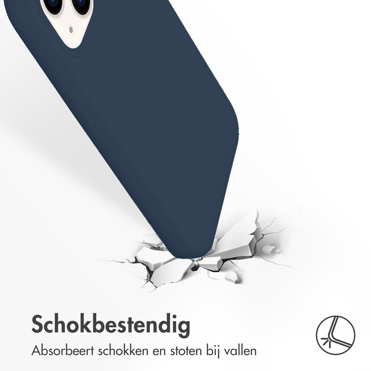 Accezz Liquid Silicone Backcover met MagSafe Apple iPhone 14 / 13 - Donkerblauw - Afbeelding 3